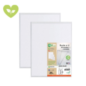 SEI ROTA Buste a U GAIA, 18 x 24 cm, PP riciclato e riciclabile, Spessore Alto, Finitura Goffrata, Trasparente (confezione 25 pezzi) SEI ROTA Buste a U GAIA, 18 x 24 cm, PP riciclato e riciclabile, Spessore Alto, Finitura Goffrata, Trasparente (confezione 25 pezzi)