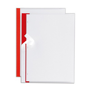 SEI ROTA Cartellina per rilegare con dorso colorato scrivibile POLI 200, Capacità 30 fogli, PPL, Spessore altissimo, Finitura goffrata, Trasparente/Rosso (confezione 10 pezzi) SEI ROTA Cartellina per rilegare con dorso colorato scrivibile POLI 200, Capacità 30 fogli, PPL, Spessore altissimo, Finitura goffrata, Trasparente/Rosso (confezione 10 pezzi)