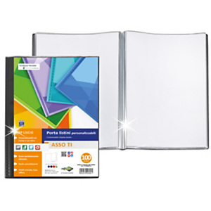 SEI ROTA Portalistini ASSO TI, Copertina personalizzabile in PP, Formato 22x30 cm, 100 buste, Nero SEI ROTA Portalistini ASSO TI, Copertina personalizzabile in PP, Formato 22x30 cm, 100 buste, Nero