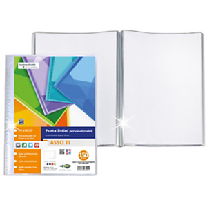 SEI ROTA Portalistini ASSO TI, Copertina personalizzabile in PP, Formato 22x30 cm, 150 buste, Trasparente SEI ROTA Portalistini ASSO TI, Copertina personalizzabile in PP, Formato 22x30 cm, 150 buste, Trasparente