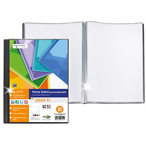 SEI ROTA Portalistini ASSO TI, Copertina personalizzabile in PP, Formato 22x30 cm, 20 buste, Nero SEI ROTA Portalistini ASSO TI, Copertina personalizzabile in PP, Formato 22x30 cm, 20 buste, Nero