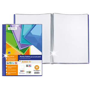 SEI ROTA Portalistini ASSO TI, Copertina personalizzabile in PP, Formato 22x30 cm, 50 buste, Blu SEI ROTA Portalistini ASSO TI, Copertina personalizzabile in PP, Formato 22x30 cm, 50 buste, Blu