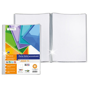 SEI ROTA Portalistini ASSO TI, Copertina personalizzabile in PP, Formato 22x30 cm, 80 buste, Bianco SEI ROTA Portalistini ASSO TI, Copertina personalizzabile in PP, Formato 22x30 cm, 80 buste, Bianco