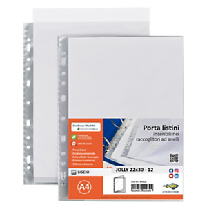 SEI ROTA Portalistini JOLLY con foratura universale archiviabile, PP liscio, Formato 22 x 30 cm, 12 buste, Trasparente SEI ROTA Portalistini JOLLY con foratura universale archiviabile, PP liscio, Formato 22 x 30 cm, 12 buste, Trasparente