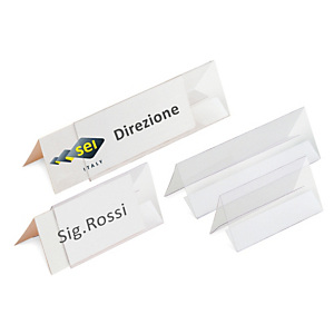 SEI ROTA Portanome da tavolo Prisma - 10x5 cm - Sei Rota - conf. 10 pezzi SEI ROTA Portanome da tavolo Prisma - 10x5 cm - Sei Rota - conf. 10 pezzi