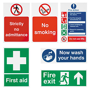 Self-adhesive safety signs Self-adhesive safety signs