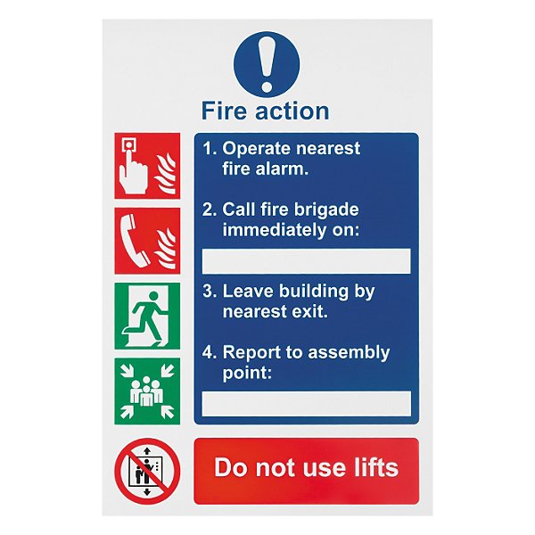 Self-adhesive sign, Fire Exit Keep Clear - 12