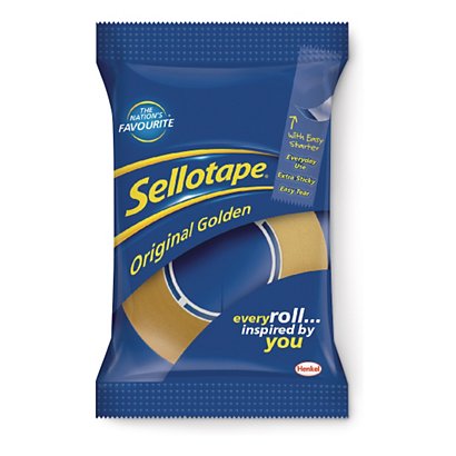 Sellotape® Original Golden Tape, 18mm x 33M, pack of 8 - 1
