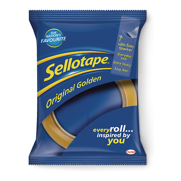 Sellotape® Original Golden Tape, 24mm x 66M, pack of 12 - 1