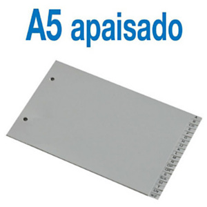 Separadores alfabéticos A-Z, A5 apaisado, polipropileno, 20 separadores, gris Separadores alfabéticos A-Z, A5 apaisado, polipropileno, 20 separadores, gris