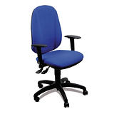 SEPOINT Siège de bureau BIOCONFORT Tissu rembourré Hauteur ajustable À roulettes Hauteur dossier 60 cm Bleu SEPOINT Siège de bureau BIOCONFORT Tissu rembourré Hauteur ajustable À roulettes Hauteur dossier 60 cm Bleu
