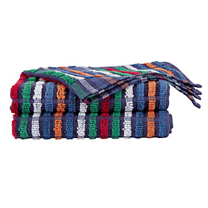 Serviettes mains coton multicolore 50 x 80 cm, lot de 6 Serviettes mains coton multicolore 50 x 80 cm, lot de 6