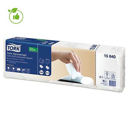 Serviettes Premium Tork Xpressnap® N4, pliage 1/4, le paquet de 500 serviettes