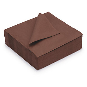Serviettes de table jetables 33 x 33 cm Coloris Chocolat - Lot de 50