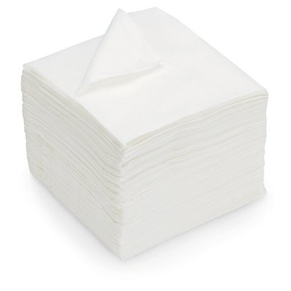Serviettes de table jetables aspect gaufré 30 x 30 cm Blanc - Lot de 200