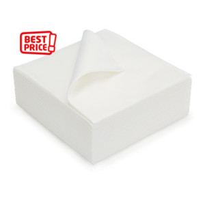 Serviettes de table jetables aspect tissu 40 x 40 cm Blanc - Lot de 50