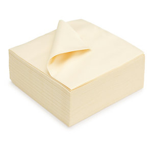 Serviettes de table jetables aspect tissu 40 x 40 cm Crème - Lot de 50