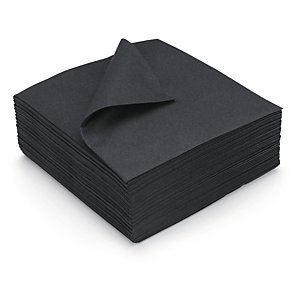 Serviettes de table jetables aspect tissu 40 x 40 cm Noir - Lot de 50