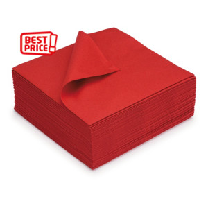 Serviettes de table jetables aspect tissu 40 x 40 cm Rouge - Lot de 50