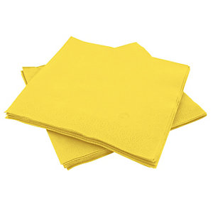 Serviettes de table en papier Dinner Tork, coloris bouton d'or, le colis de 150