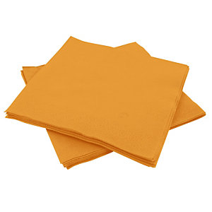 Serviettes de table en papier Dinner Tork, coloris orange, le colis de 150
