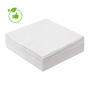 Serviettes de table en papier Lucart, coloris blanc, le colis de 2400