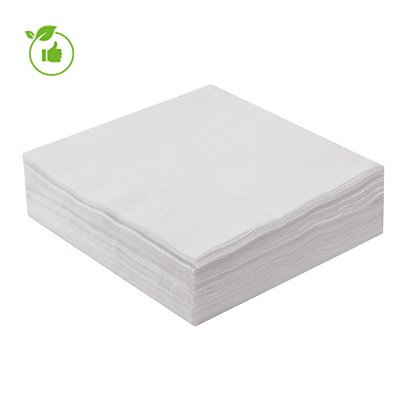 Serviettes de table en papier Lucart, coloris blanc, le colis de 2400 - 1