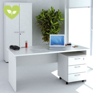 Set arredo Pronto Pack B scrivania 140 cm + cassettiera 3 cassetti + armadio alto con ante Colore bianco Set arredo Pronto Pack B scrivania 140 cm + cassettiera 3 cassetti + armadio alto con ante Colore bianco