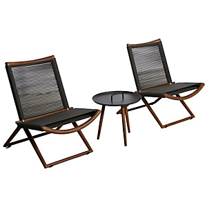 Set da giardino Romance, Struttura alluminio effetto Legno, Corda Grigio scuro Set da giardino Romance, Struttura alluminio effetto Legno, Corda Grigio scuro