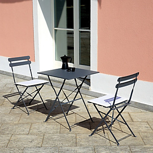 Set da giardino tavolo con due sedie Lunch Time, Ferro, Antracite Set da giardino tavolo con due sedie Lunch Time, Ferro, Antracite