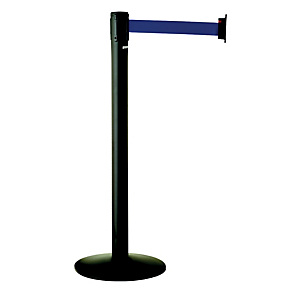 Set van 2 afbakeningspalen met intrekbare riem op sokkel paceo - mangaangrijs - blauwe riem 3m Set van 2 afbakeningspalen met intrekbare riem op sokkel paceo - mangaangrijs - blauwe riem 3m