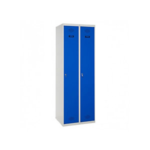 SETROC TAQUILLAS METÁLICAS Taquilla adicional de 1 puerta y 2 compartimentos, 40 cm, puerta azul