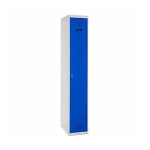 SETROC TAQUILLAS METÁLICAS Taquilla inicial de 1 puerta y 2 compartimentos, 40 cm, puerta azul