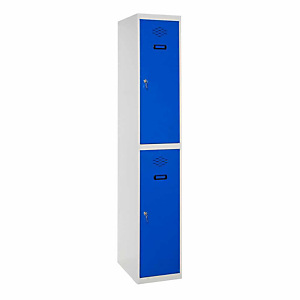SETROC TAQUILLAS METÁLICAS Taquilla inicial de 2 puertas, 30 cm, puerta azul SETROC TAQUILLAS METÁLICAS Taquilla inicial de 2 puertas, 30 cm, puerta azul