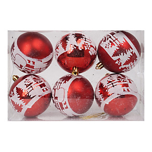 Sfera decorativa natalizia, ø 80 mm, Rosso (confezione 6 pezzi) Sfera decorativa natalizia, ø 80 mm, Rosso (confezione 6 pezzi)