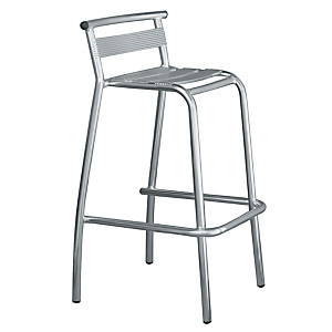 Sgabello alto da giardino impilabile con schienale, Alluminio, Silver Sgabello alto da giardino impilabile con schienale, Alluminio, Silver