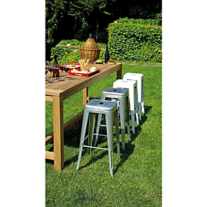 Sgabello alto da giardino impilabile Plate, Lamiera galvanizzata, Silver Sgabello alto da giardino impilabile Plate, Lamiera galvanizzata, Silver