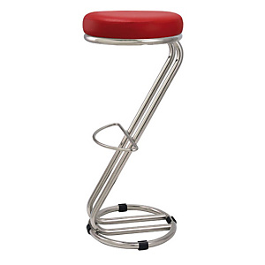 Sgabello cromato Prestige, Skay imbottito, Rosso, Altezza 80 cm Sgabello cromato Prestige, Skay imbottito, Rosso, Altezza 80 cm