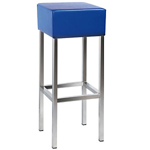 Sgabello Cubo, Ecopelle, Blu Sgabello Cubo, Ecopelle, Blu