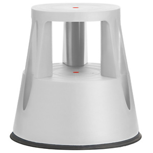 Sgabello/Scaletta da ufficio a due gradini, Plastica, 3 ruote, Grigio Sgabello/Scaletta da ufficio a due gradini, Plastica, 3 ruote, Grigio