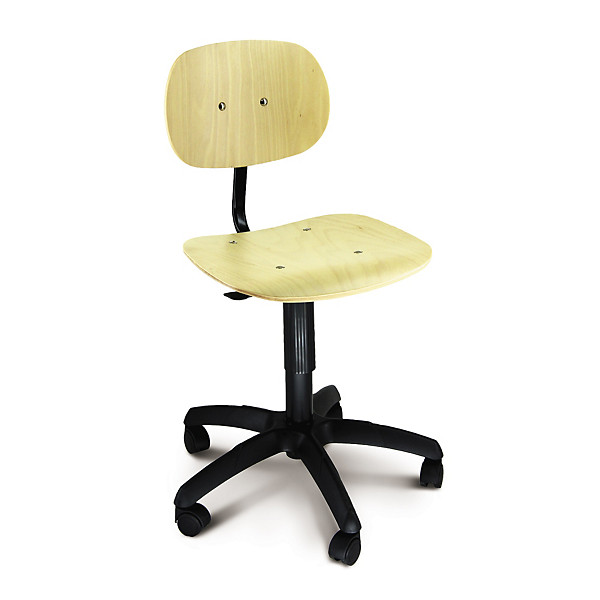 Sgabello tecnico legno con sedia girevole