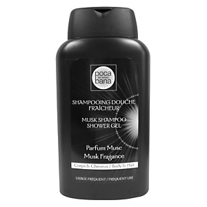 Shampoing douche Poca Bana Musc, flacon de 300 ml Shampoing douche Poca Bana Musc, flacon de 300 ml