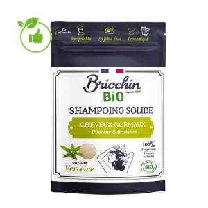 Shampoing solide bio cheveux normaux 75g Briochin, parfum verveine Shampoing solide bio cheveux normaux 75g Briochin, parfum verveine