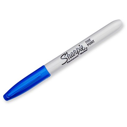 Sharpie Fine Rotulador permanente de punta fina con ancho de línea de 0,9  mm azul - Rotuladores permanentes Kalamazoo