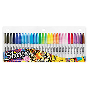 Sharpie Fine Rotulador permanente, punta fina ojival, 0,9 mm, bolsa de 28 rotuladores, colores surtidos Sharpie Fine Rotulador permanente, punta fina ojival, 0,9 mm, bolsa de 28 rotuladores, colores surtidos