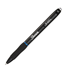 Sharpie S-Gel Bolígrafo retráctil de gel, punta extrafina de 0,7 mm, cuerpo con agarre de caucho, azul