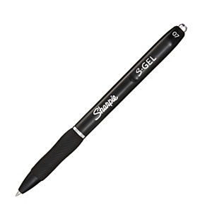 Sharpie S-Gel Bolígrafo retráctil de gel, punta extrafina de 0,7 mm, cuerpo con agarre de caucho, negro