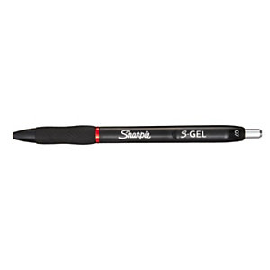 Sharpie S-Gel Bolígrafo retráctil de gel, punta extrafina de 0,7 mm, cuerpo con agarre de caucho, rojo