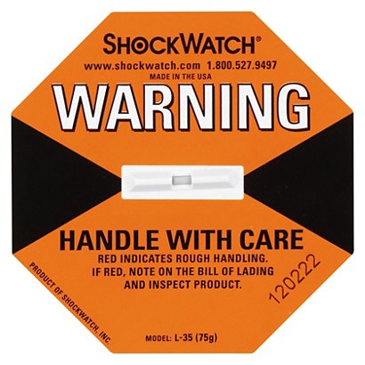 Shockwatch Stoßindikator orange (kleine Packstücke bis 22 kg) - 1