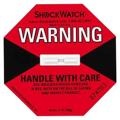 Shockwatch Stoßindikator rot (kleine Packstücke bis 112 kg oder große bis 22 kg) - 1